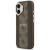 GUESS dėklas, skirtas IPHONE 17, suderinamas su MagSafe GUHMP17SPG4SEMCW (PU su 4G juostele), ruda