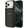 GUESS dėklas, skirtas IPHONE 17 Pro Max, suderinamas su MagSafe GUHMP17XPG4SEMCK (PU su 4G juostele), juodas