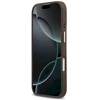 GUESS dėklas, skirtas IPHONE 17, suderinamas su MagSafe GUHMP17SPG4SEMCW (PU su 4G juostele), ruda