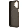 GUESS dėklas, skirtas IPHONE 17, suderinamas su MagSafe GUHMP17SPG4SEMCW (PU su 4G juostele), ruda