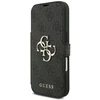 Dėklas Guess Book 4G Metal Logo Case, skirta iPhone 18 Pro / 17 Pro – Juoda