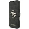Guess Book 4G Metal Logo dėklas skirtas Apple iPhone 17 Pro juodos spalvos
