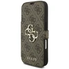 Guess Book 4G Metal Logo dėklas, skirtas iPhone 18 Pro / 17 Pro – ruda