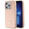 Dėklas GUESS GUHCP15XPCRTHCP IPHONE 15 PRO MAX Rožinis/Rožinis HARDCASE CROCO TRIANGLE METAL LOGO