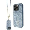 Guess GUHCP15LP4TDSCPB Apple iPhone 15 Pro 6.1″ mėlynas kietas dėklas Crossbody 4G Metal Logo