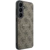 Guess PU odos 4G Gold Frame magnetinis dėklas, skirtas Samsung Galaxy S26 FE, rudas
