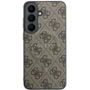 Guess PU odos 4G Gold Frame magnetinis dėklas, skirtas Samsung Galaxy S26 FE, rudas