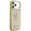 Guess Fixed Glitter Big 4G dėklas skirtas Apple iPhone 17 Pro Max auksinis