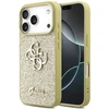 Guess Fixed Glitter Big 4G dėklas skirtas Apple iPhone 17 Pro aukso spalvos