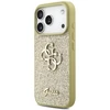 Guess Fixed Glitter Big 4G dėklas skirtas Apple iPhone 17 Pro aukso spalvos