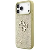 Guess Fixed Glitter Big 4G dėklas skirtas Apple iPhone 17 Pro Max auksinis