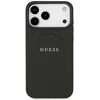Guess Grained Gold Ring MagSafe dėklas, skirtas iPhone 18 Pro Max / 17 Pro Max – juodos spalvos