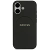 Guess Grained Ring MagSafe dėklas Apple iPhone 17 juodos spalvos