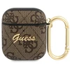 Dėklas Guess GUA24GSMW AirPods cover 4G Script Metal Collection / ruda