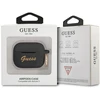 Guess Apsauginis dėklas GUA3SSSK silikoninis Vintage Script, skirtas AirPods 3 juodas