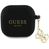 Guess GUA4LECG4K AirPods 4 dėklas juodos spalvos Silicone 4G Charm