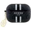 Guess GUAP2P4RPSK AirPods Pro 2 (2022/2023) dėklas juodos spalvos 4G Printed Stripes Charm
