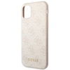 Guess GUHCN61G4GFPI Apple iPhone 11 6,1″ rožinės spalvos kietas dėklas 4G Metal Gold Logo