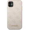 Guess GUHCN61G4GFPI Apple iPhone 11 6,1″ rožinės spalvos kietas dėklas 4G Metal Gold Logo
