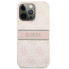 Dėklas GUHCP13L4GDPI Guess PU 4G Printed Stripe Case, skirtas iPhone 13 Pro, rožinis