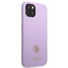 Guess GUHCP13SPS4MU Apple iPhone 13 mini 5,4″ violetinės spalvos kietas dėklas Saffiano 4G Small Metal Logo