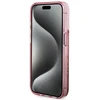 Apple iPhone 15 Pro Guess dėklas Liquid Glitter Gold Stripes (GUHCP15LLFCSEGP) rožinės spalvos