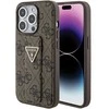 Dėklas GUESS GUHCP15LPGS4TDW IPHONE 15 PRO 6.1 "BROWN/BROWN HARDCASE GRIP STAND 4G TRIANGLE STRASS