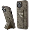 Apple iPhone 15 Guess Hardcase Grip Stand 4G Triangle Strass (GUHCP15SPGS4TDW) telefono dėklas rudos spalvos
