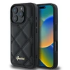 Guess Quilted Metal Logo Apple iPhone 16 Plus - dėklas telefonui juodos spalvos