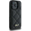 Guess Quilted Metal Logo Apple iPhone 16 Plus - dėklas telefonui juodos spalvos