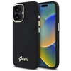 Guess GUHCP16SSMBSLK Apple iPhone 16 6.1″ juodos spalvos kietas dėklas Silicone Script Metal Logo & Frame