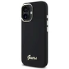 Guess GUHCP16SSMBSLK Apple iPhone 16 6.1″ juodos spalvos kietas dėklas Silicone Script Metal Logo & Frame