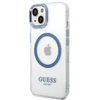 Guess GUHMP14MHTRMB Apple iPhone 14 Plus / 15 Plus 6.7″ mėlynas kietas dėklas Metal Outline Magsafe