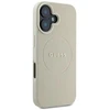 Guess GUHMP16SPGHSMME Apple iPhone 16 6.1″ beige kietas dėklas Grained Ring MagSafe