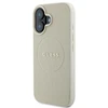 Guess GUHMP16SPGHSMME Apple iPhone 16 6.1″ beige kietas dėklas Grained Ring MagSafe