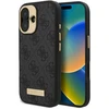 Guess GUHMP16SU4GPRK Apple iPhone 16 6.1″ juodos spalvos kietas dėklas 4G Logo Plate MagSafe