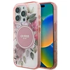 Guess GUHMP16XHFWBDCEP Apple iPhone 16 Pro Max 6.9″ rožinės spalvos kietas dėklas IML Flower & Tonal Circle MagSafe