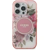 Guess GUHMP16XHFWBDCEP Apple iPhone 16 Pro Max 6.9″ rožinės spalvos kietas dėklas IML Flower & Tonal Circle MagSafe