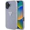 Dėklas Guess Hot Stamp 4G Pattern Triangle Metal Logo Apple iPhone 16 violetinės spalvos