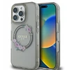 Guess IML Flowers Wreath MagSafe Apple iPhone 16 Pro - dėklas telefonui juodos spalvos