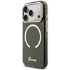 Guess IML Glitter Script Strap MagSafe dėklas skirtas iPhone 17 Pro Juodas