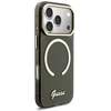 Guess IML Glitter Script Strap MagSafe dėklas skirtas iPhone 17 Pro Juodas
