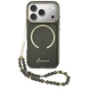 Guess IML Glitter Script Strap MagSafe dėklas skirtas iPhone 17 Pro Juodas