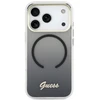 „Guess IML Gradient Script“ metalinis „MagSafe“ dėklas, skirtas „iPhone 17 Pro Max“ – Juodas