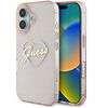 Guess IML Heart Apple iPhone 16 - dėklas telefonui rožinės spalvos