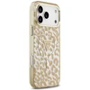 Dėklas Guess IML Leopard Glitter Triangle Logo MagSafe Case for iPhone 17 Pro / 18 Pro - Brown