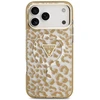 Dėklas Guess IML Leopard Glitter Triangle Logo MagSafe Case for iPhone 17 Pro / 18 Pro - Brown