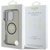 Dėklas Guess IML Metal Mountain Logo MagSafe iPhone 16 Pro juodos spalvos