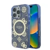 Guess IML Peony On 4G Background MagSafe Case Apple iPhone 16 Pro - dėklas telefonui mėlynos spalvos