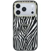 Guess IML zebra blizgi trikampio logotipo MagSafe dėklas iPhone 17 Pro Max / 18 Pro Max - Sidabrinis